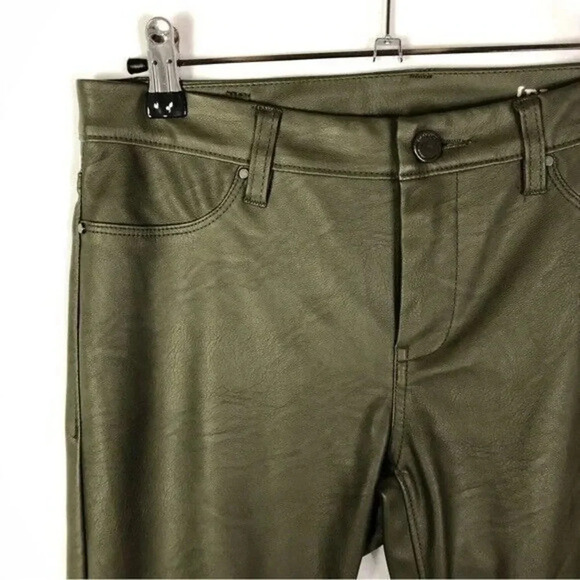 BlankNYC Olive Green Coated Mid Rise Skinny Jeans 27 - Picture 3 of 4